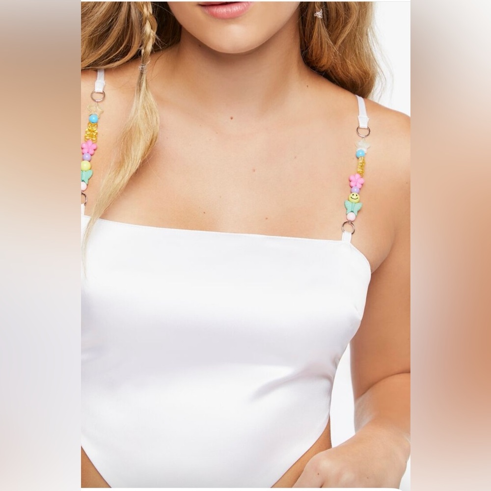 BNWT Beaded Satin Handkerchief Top